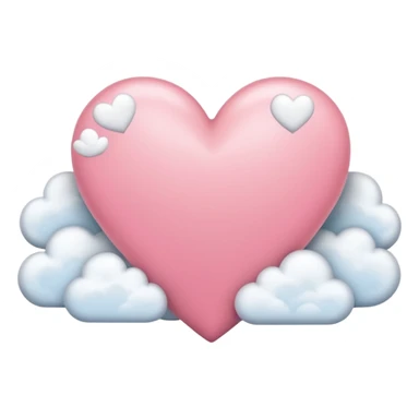 Corazón rosa claro con nubes  sticker