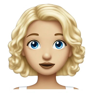 cute blonde girl with blue eyes blwig a kiss sticker