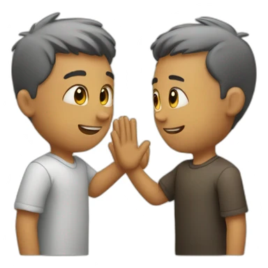 two people high fiving sticker