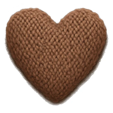 Brown knit heart sticker