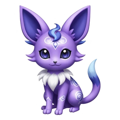 Shiny Cute Adorable Espeon-Noibat-Meowstic-Hybrid-Creature with pattern-markings sticker