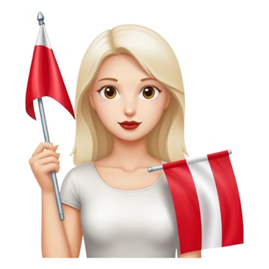 woman with polish flag sticker