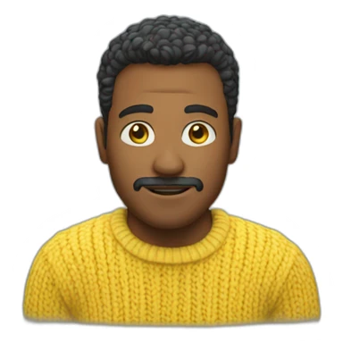 Man in blue and yellow sweater sticker