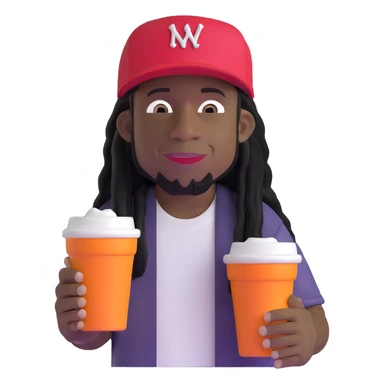 lil wayne holding a double styrofoam cup with one cup stacked inside another sticker