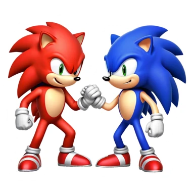 Sonic the Hedgehog and Knuckles the Echidna fist bumping sticker