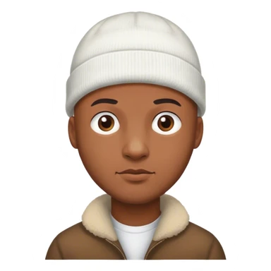 Bald man wearing beanie sticker