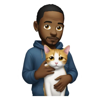 Kendrick Lamar holding a cat saying mustard  sticker