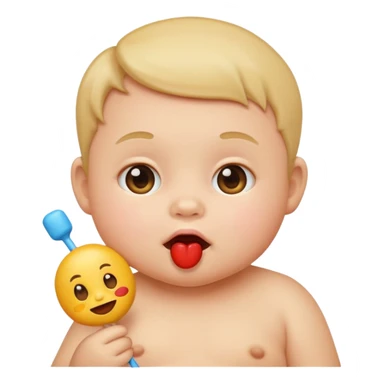 emoji cute baby with sucker sticker