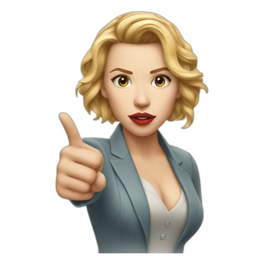 Scarlett Johansson pointing finger up sticker