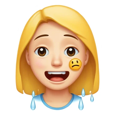 crying with a open smilea smiley face while crying sticker