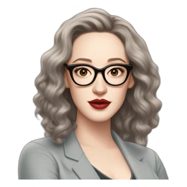 Kat Dennings wearing glasses her hair is fair brown and lips are neutral colour  sticker