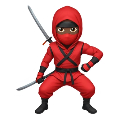 black skin ninja red clothes sticker