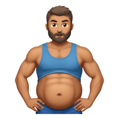 A athletic Werewolf pregnant man, his belly huge and round sticker