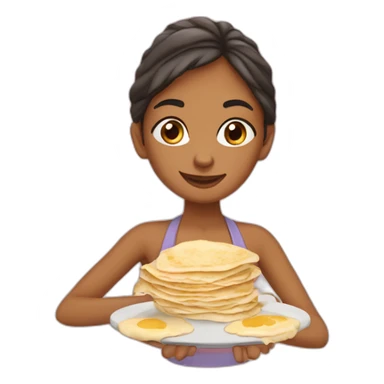 Fille qui fait des crepes sticker