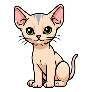 hairless sphynx cat full body pose sticker