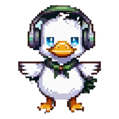 duck dancing to dubstep with headphones sticker