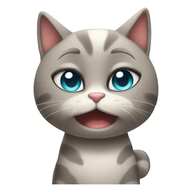 shy cat with gloomy eyes saying uwu sticker