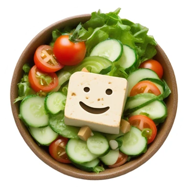 Tofu salad In cute bowl sticker
