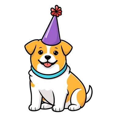 Birthday dog Dawn sticker