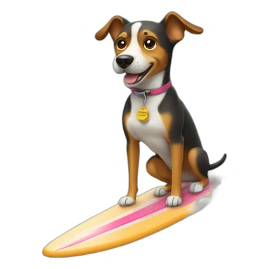Surfing dog sticker