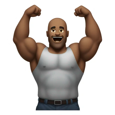 very strong man with each of his arms taking up a third of the frame sticker