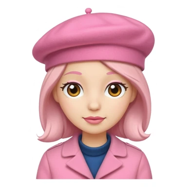 a pink beret hat sticker