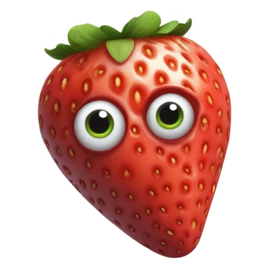 a strawberry with eyeballs sticker
