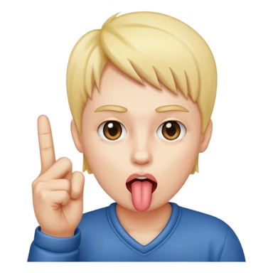 Middle finger tongue sticking out  sticker