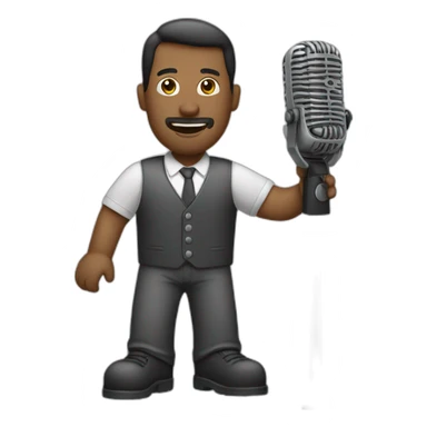 Men working microphone sticker