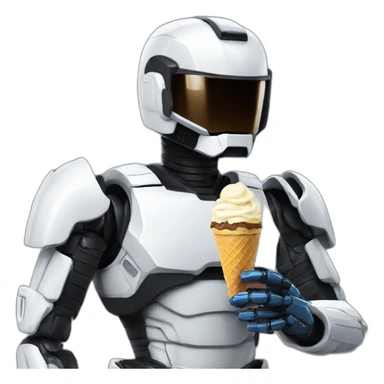 Robocop eating ice cream sticker
