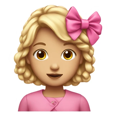 girl with pink bow sticker