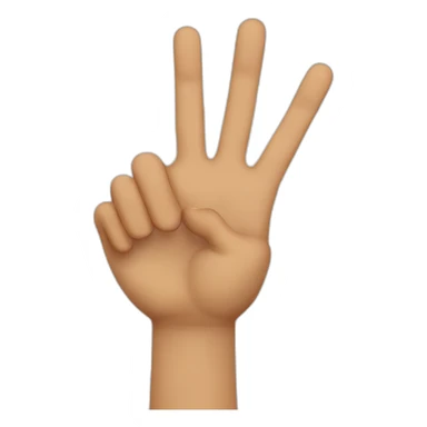 Two hands making sign of gun, using three fingers up and two closed palm to palm, two hands,close 2 last fingers sticker