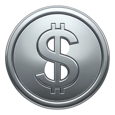 $ dollar metal symbol sticker