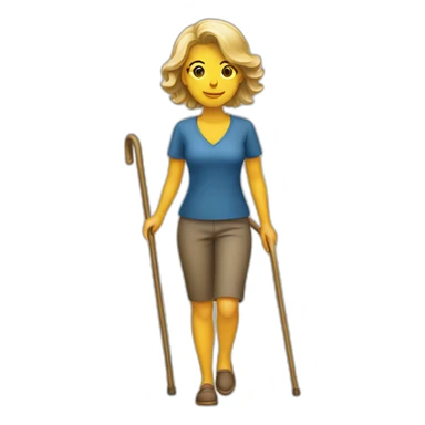 Woman-walking-with-a-cane sticker