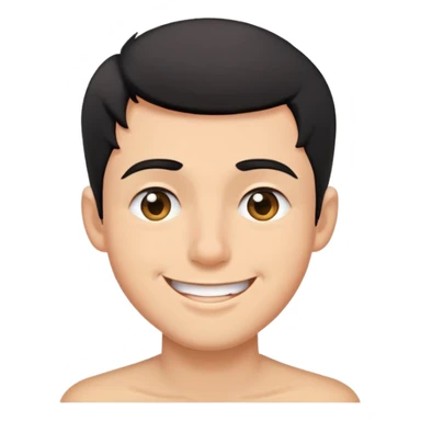 Short black haired male winking with a big smile, young man with short black hair winking one eye and smiling happily sticker