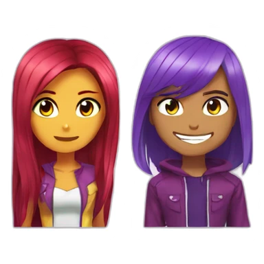 Mixez Robin and Starfire teen Titan go  sticker
