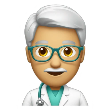 médica ruiva usando óculos sticker