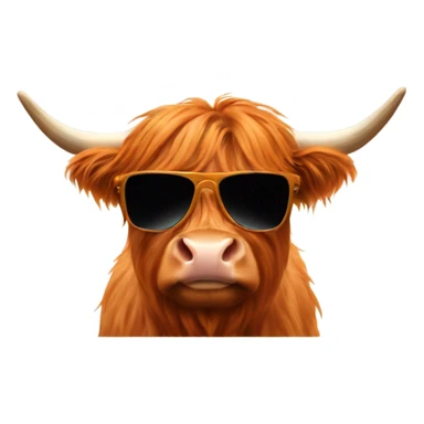 A ginger highland cow with sunglasses  sticker