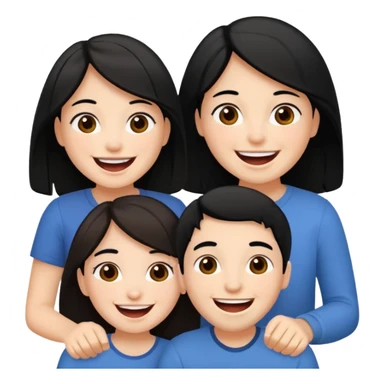 3 friends having fun, one with black hair, 2 with brown hair  sticker