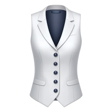 white formal vest for women with 3 white buttons and 2 front pockets sticker