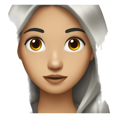 A beautiful girl with long black hair and brown eyes sticker