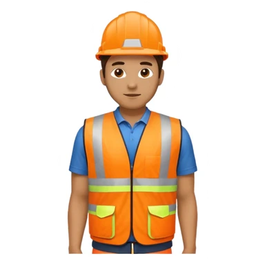 man in orange hi vis vest standing sticker