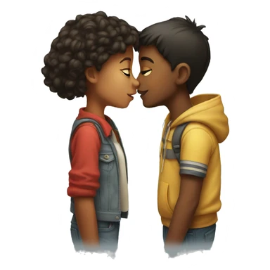 A girl and a boy kissing  sticker