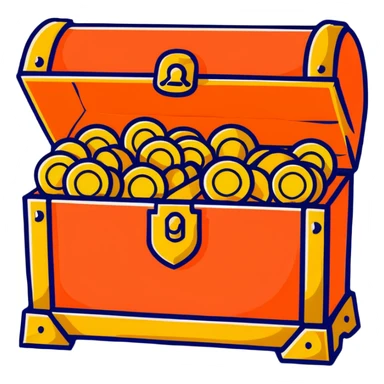 treasure chest with gold coins sticker