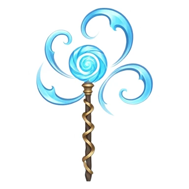 wind elemental staff object icon, fantasy magic staff, swirling wind aura, light blue glow, floating air particles, elegant design, 3D cartoon, mobile game icon style, centered, clean background, soft shadow, no text, no watermark
 sticker