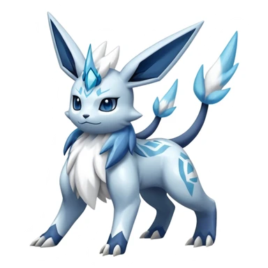 Fluffy ethereal Kyurem-Glaceon-dialga-hybrid, full body sticker
