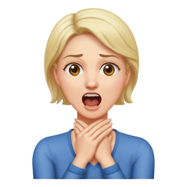 arms crossed holding neck woman screaming sticker