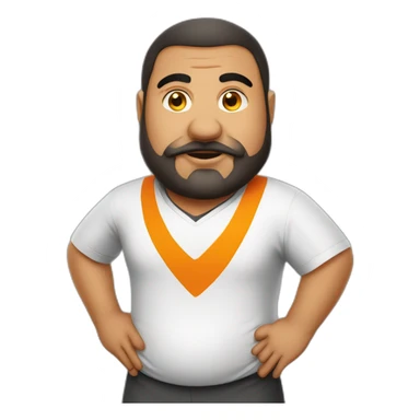 Fat arab man play soccer orange sticker