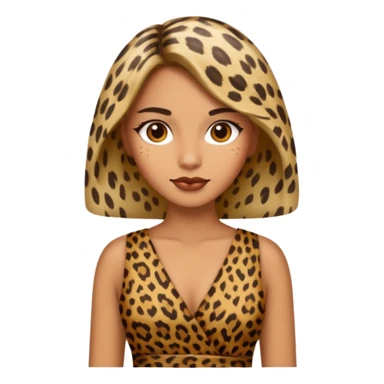 woman wearing leopard print sticker