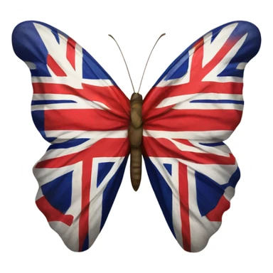 Butterfly and the British flag sticker